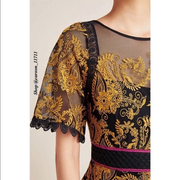 NWT Anthropologie Jacquin Embroidered Midi Dress 0 - Picture 2 of 6